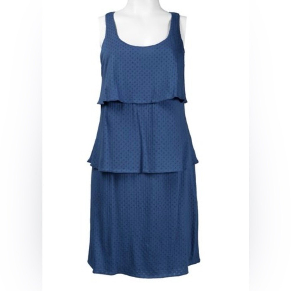Suze Chin By Maggy Boutique Blue Layered Sleeveless Dress(M)